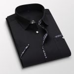 Men's Casual Summer Shirt | Korean Style Short Sleeve Cotton Button-Down Chemise - Image 2