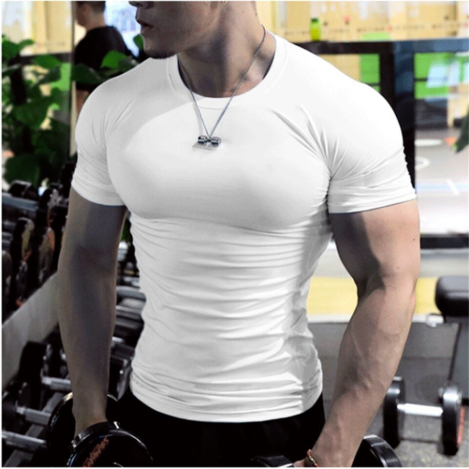 S0abbc8fd92314df7bc4c8d182ddae6f1e.jpg_960x960.jpg Men's Summer Short Sleeve Fitness T-Shirts | Oversized Gym & Running Tops | High-Quality Casual Workout Wear - Image 1