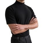 Men's Summer Fitness Short Sleeve Tee | Half High Collar Solid Basic T-Shirt - Image 6