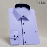 Men's Plus Size Slim Fit Long Sleeve Black Striped Business Shirts - Spring & Autumn Collection - Image 4