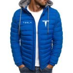 Unisex Tesla Car Logo Hoodies | Cotton Zipper Parka Coats for Winter & Autumn - Image 2