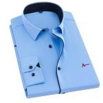 Men's Plus Size Slim Fit Long Sleeve Black Striped Business Shirts - Spring & Autumn Collection - Image 7