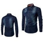Men's Long Sleeve Casual Denim Shirt | Slim Fit Cotton Blouse for Autumn | Big & Tall Options Available - Image 5