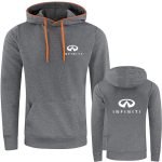 Men's Infiniti Car Logo Hoodie | Casual Solid Color Pullover for Spring & Autumn - Image 3