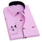 Men's Plus Size Slim Fit Long Sleeve Black Striped Business Shirts - Spring & Autumn Collection - Image 6
