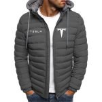Unisex Tesla Car Logo Hoodies | Cotton Zipper Parka Coats for Winter & Autumn - Image 5