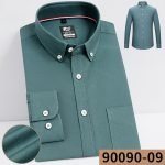 Men's Plaid Shirt | Pure Cotton Oxford Casual Long Sleeve Button-Down - Korean Fashion Trends - Image 10