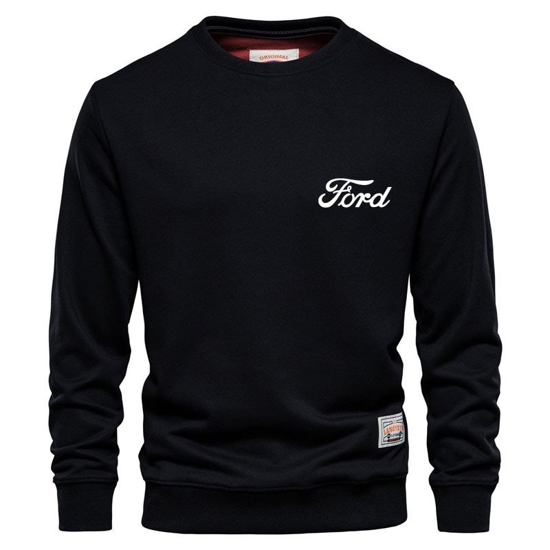 Saaa3670c58124da48a72591f97ca89d0q.jpg Men's Crew Neck Ford Print Sweatshirt Hoodie | 100% Cotton Casual Pullover - Image 1
