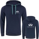Men's Infiniti Car Logo Hoodie | Casual Solid Color Pullover for Spring & Autumn - Image 8