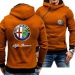 Spring Autumn Men's Alfa Romeo Logo Hoodie | Casual Diagonal Zipper Sweatshirt | Harajuku Style Jacket - Image 2
