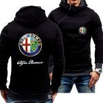 Spring Autumn Men's Alfa Romeo Logo Hoodie | Casual Diagonal Zipper Sweatshirt | Harajuku Style Jacket - Image 5