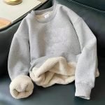 Men's Winter Fleece Thickened Sweatshirt | Loose O-Neck Hoodless Top in Solid Colors - Image 7