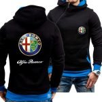 Spring Autumn Men's Alfa Romeo Logo Hoodie | Casual Diagonal Zipper Sweatshirt | Harajuku Style Jacket - Image 4