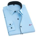 Men's Plus Size Slim Fit Long Sleeve Black Striped Business Shirts - Spring & Autumn Collection - Image 12