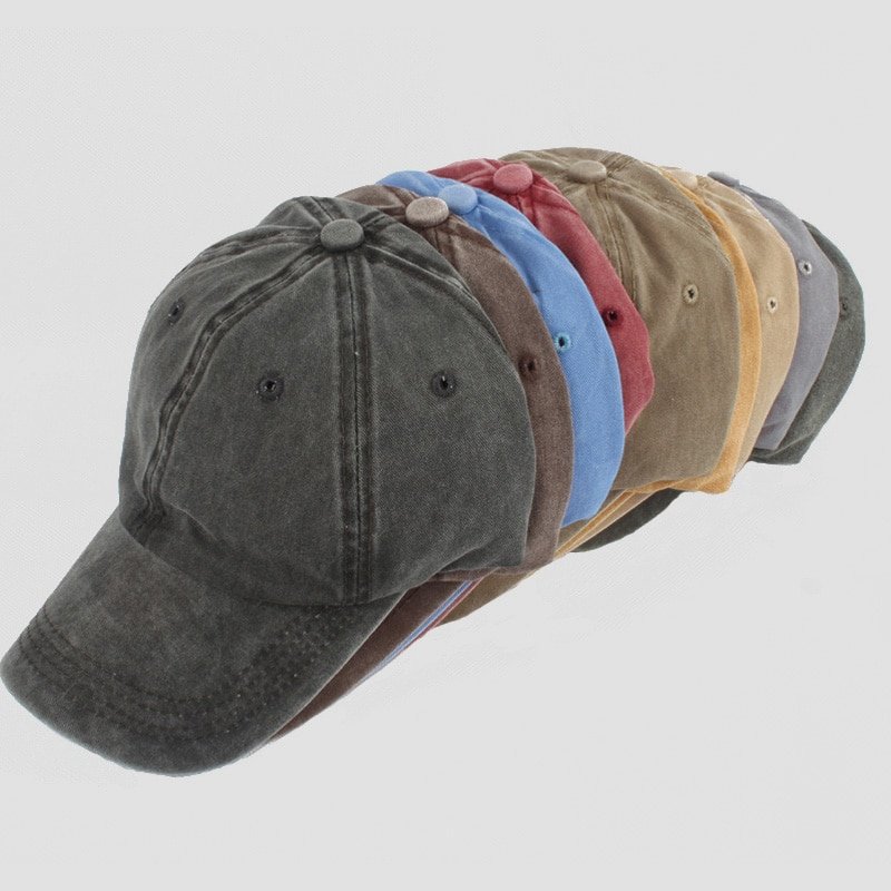 H04a0e498c4ba4bf8a23465df2be80e89S.jpg New Vintage Washed Cotton Baseball Cap – Parent & Kids Sun Hats for Spring/Summer - Image 1