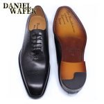 Men's Oxford Brogue Shoes | Genuine Leather Wing Tip Lace-Up Formal Shoes in Black & Brown - Image 8