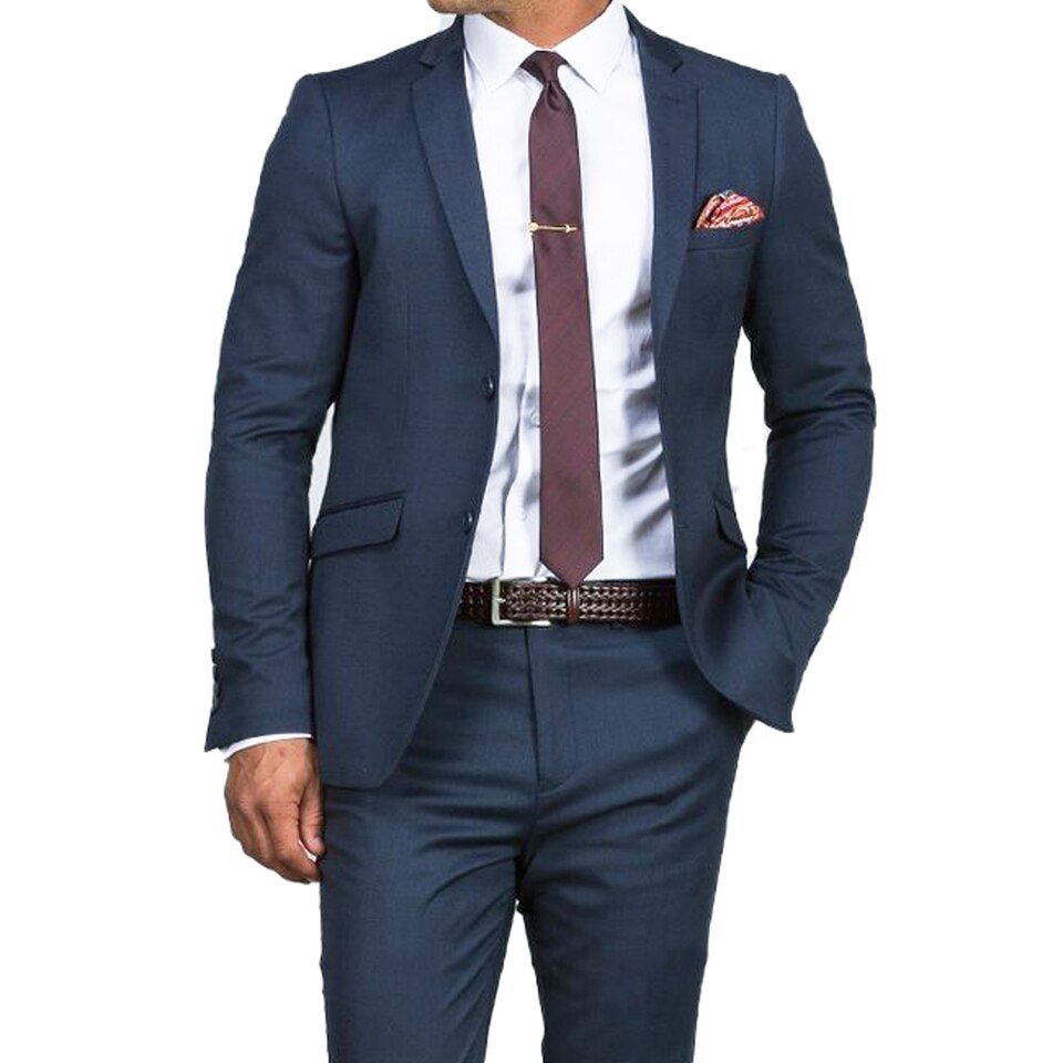 HTB159cgcSSD3KVjSZFKq6z10VXaz.jpg_960x960.jpg Gorgeous Slim Dark Blue Wedding Suit | Tailor-Made Men's Tuxedo & Business Attire - Image 1