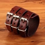 TYO Classic Men's Adjustable Leather Cuff Bracelet – Three Layer Punk Rock Jewelry in Black/Brown - Image 5