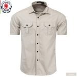 Fredd Marshall Men's Military Shirt – Short Sleeve 100% Cotton Cargo Work Shirt - Image 3