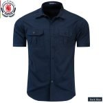 Fredd Marshall Men's Military Shirt – Short Sleeve 100% Cotton Cargo Work Shirt - Image 7