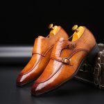Stylish Men's Business Dress Shoes | Crocodile Grain Leather Buckle Flats - Image 6