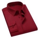 Men's Business Casual Dress Shirt – Regular Fit Cotton Long Sleeve in White, Black, Light Blue