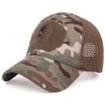 Skull Tactical Military Airsoft Cap – Adjustable Breathable Mesh Sun Visor Trucker Hat - Image 3