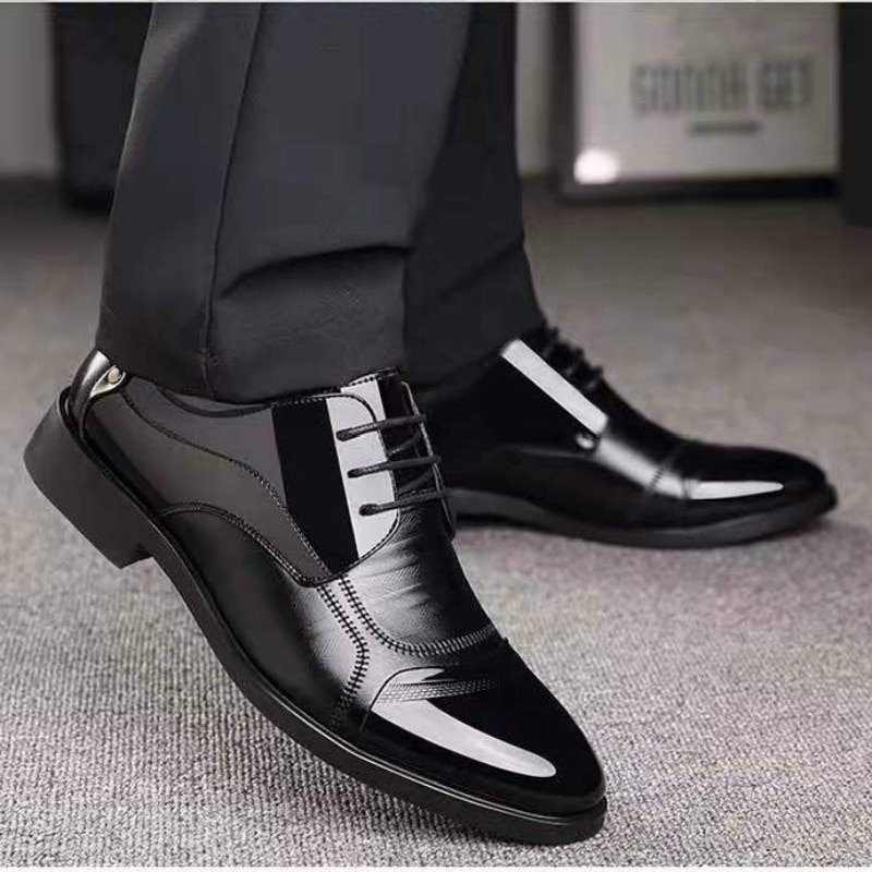 S179678ffc5164c5d85fa504a80a15b08O.jpg Luxury Oxford Leather Shoes for Men | Breathable Formal Dress Flats - Image 1