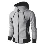 Men's Zipper Fleece Jacket | Autumn Winter Casual Bomber with Scarf Collar - Image 4