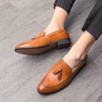 Elegant New Men Tassel Loafers | PU Leather Formal Slip-On Dress Shoes - Image 8