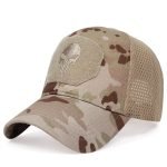 Skull Tactical Military Airsoft Cap – Adjustable Breathable Mesh Sun Visor Trucker Hat - Image 2
