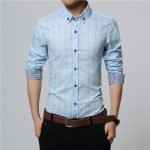 ERIDANUS Men's Plaid Cotton Dress Shirt – High-Quality Slim Fit Long Sleeve Business Casual Shirt - Image 11