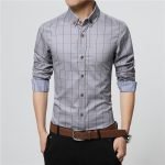 ERIDANUS Men's Plaid Cotton Dress Shirt – High-Quality Slim Fit Long Sleeve Business Casual Shirt - Image 10