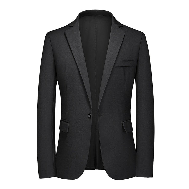 S54e994268a4e4d13bf812a22e541e1fbm-1.jpg High-Quality Men's Blazer | Slim Fit Solid Color Dress Suit Coat - Image 1