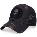 Skull Tactical Military Airsoft Cap – Adjustable Breathable Mesh Sun Visor Trucker Hat - Image 8