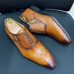 Luxury Men's Snake Print Oxford Shoes | Genuine Leather Lace-Up Dress Shoes - Image 8