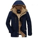 Men's Solid Color Parka | Hooded Thick Fleece Military Coat with Fur Collar - Image 9