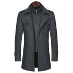 Men's Winter Wool Blend Trench Coat | Slim Fit Medium Long Overcoat - Image 3