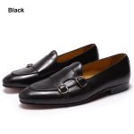 Hand-Painted Genuine Leather Monk Strap Loafers | Men's Dress Shoes for Weddings & Parties - Image 6