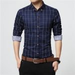 ERIDANUS Men's Plaid Cotton Dress Shirt – High-Quality Slim Fit Long Sleeve Business Casual Shirt - Image 12