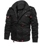 Men's Winter Fleece Jacket | Hooded Plus Size Casual Motorcycle Punk Coat - Image 3