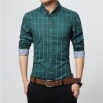 ERIDANUS Men's Plaid Cotton Dress Shirt – High-Quality Slim Fit Long Sleeve Business Casual Shirt - Image 3