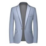 High-Quality Men's Blazer | Slim Fit Solid Color Dress Suit Coat - Image 4