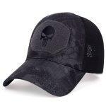 Skull Tactical Military Airsoft Cap – Adjustable Breathable Mesh Sun Visor Trucker Hat - Image 4