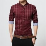 ERIDANUS Men's Plaid Cotton Dress Shirt – High-Quality Slim Fit Long Sleeve Business Casual Shirt - Image 7