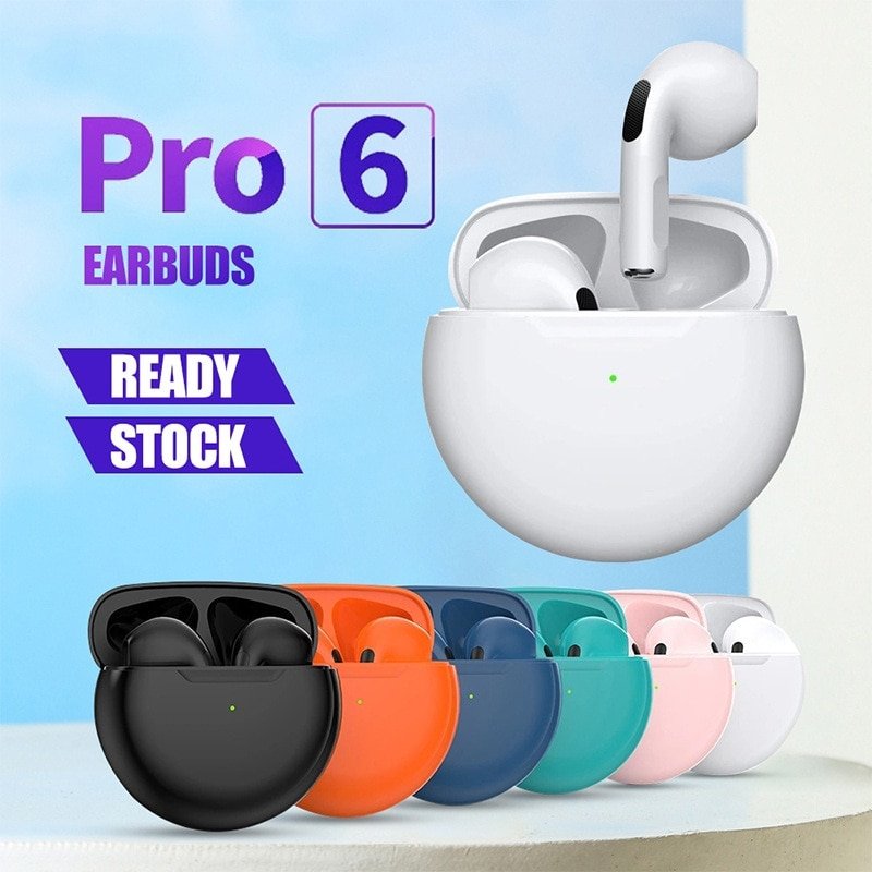 S0a2818e69dba459fb4d399cf9f9209585.jpg Air Pro 6 TWS Wireless Headphones with Mic | Bluetooth Earbuds - Image 1