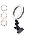 Portable Selfie Ring Light Lamp with Clip - Dimmable LED Fill Light for YouTube Live Streaming & Photography