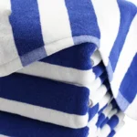 Blue & White Striped Beach & Sport Towel – Heavy Absorbent Cotton