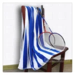 Blue & White Striped Beach & Sport Towel – Heavy Absorbent Cotton - Image 9