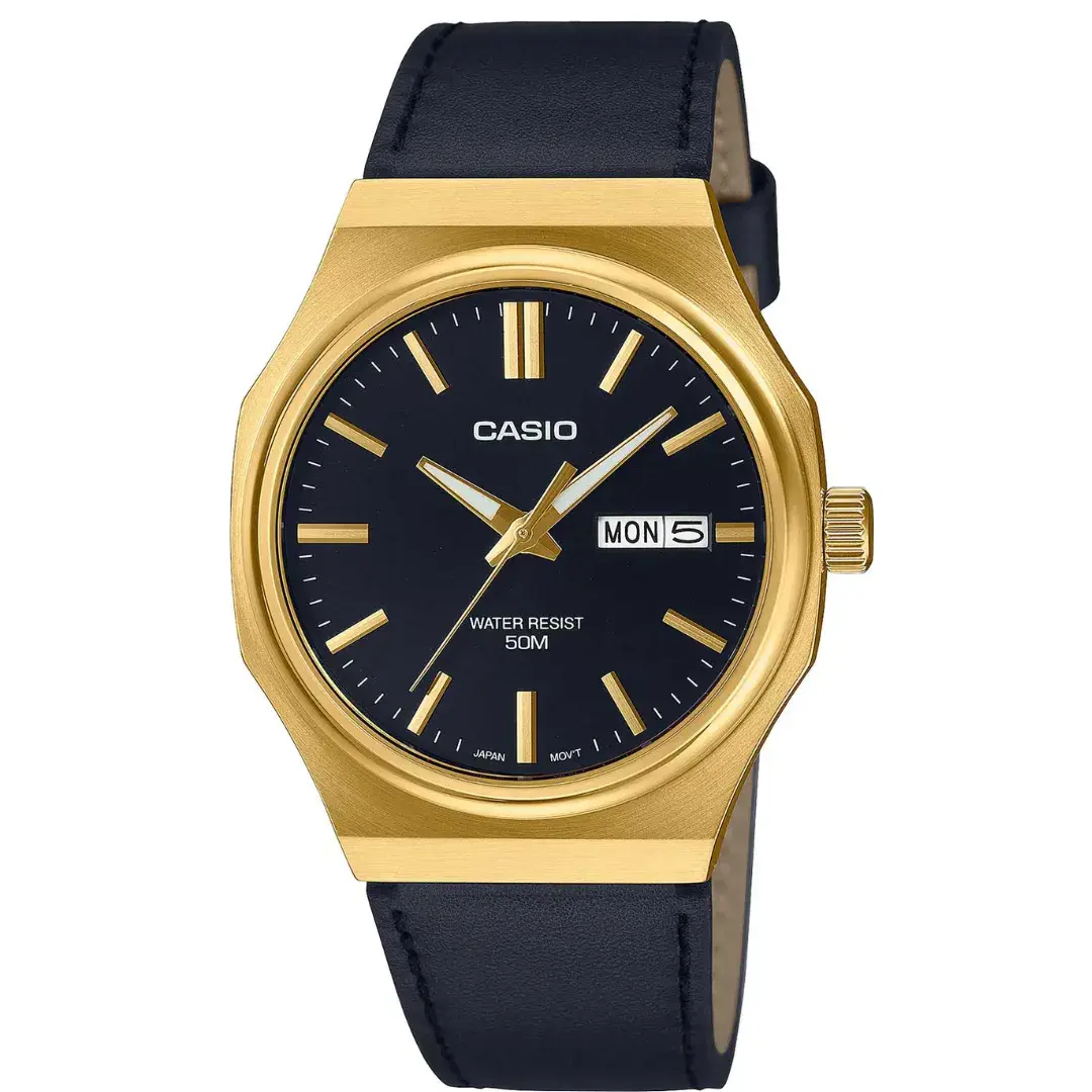 Casio Men's Analog Watch Casio Men's Analog Watch MTP-E735GL-1A – Classic Leather Band - Image 1